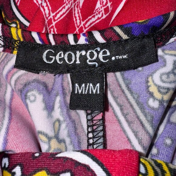 George pink colorful sleeveless summer dress with asymmetrical hem - Picture 9 of 13